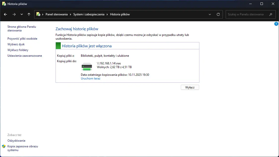 Aktywna historia plików